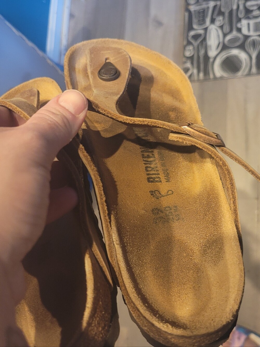 Birkenstock Gizeh Tobacco Oiled Leather Sandals Size 39 Or 8-8.5 Excellent Con. - Picture 6 of 6